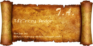 Tárczy Andor névjegykártya