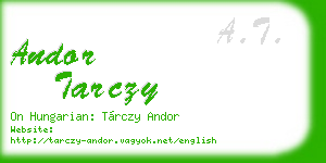 andor tarczy business card